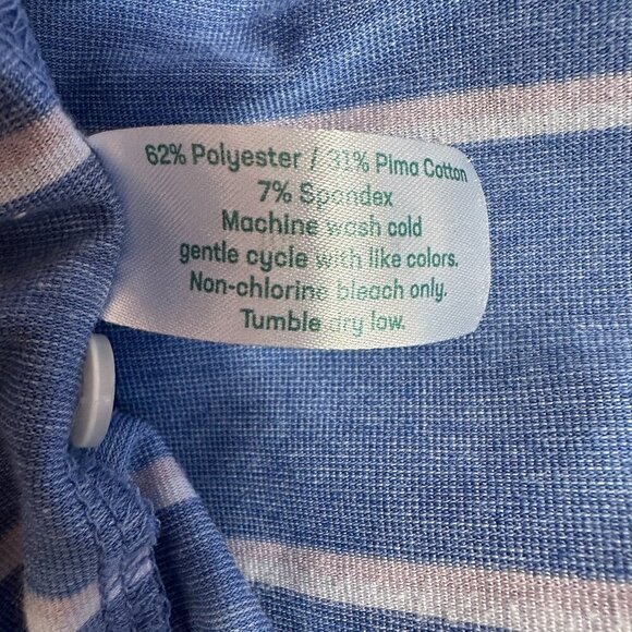 Criquet Shirt Mens Size XXL Blue Striped Golf Polo Golfer Embroidered - Picture 13 of 13